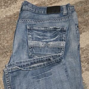 Blue Relaxed Fit Jeans with Vintage-Inspired Fading